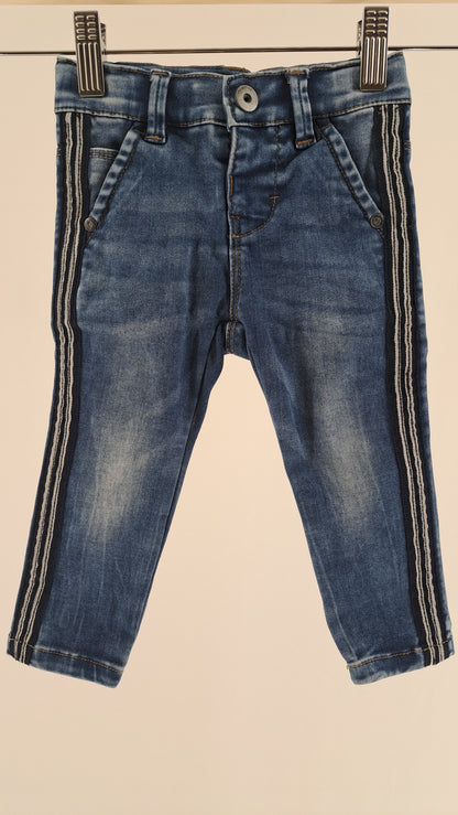 NAME IT • JEANS • BLÅ DENIM STRIBER • STR. 80