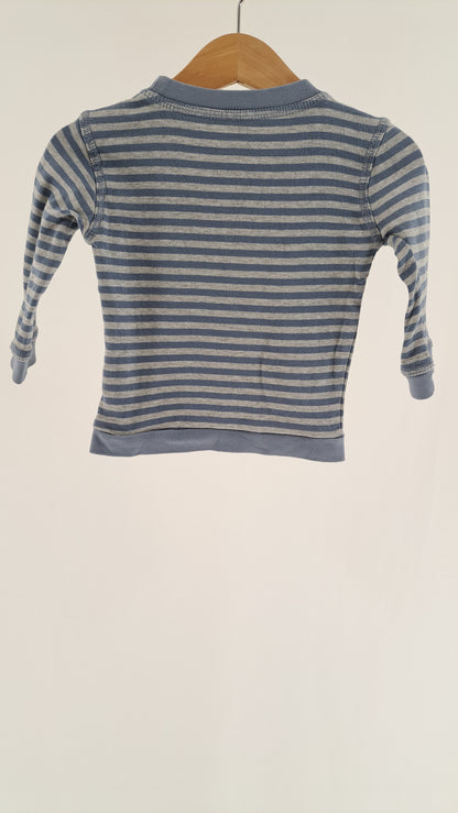 WHEAT • BLOUSE • GREY/BLUE STRIPES • SIZE 68