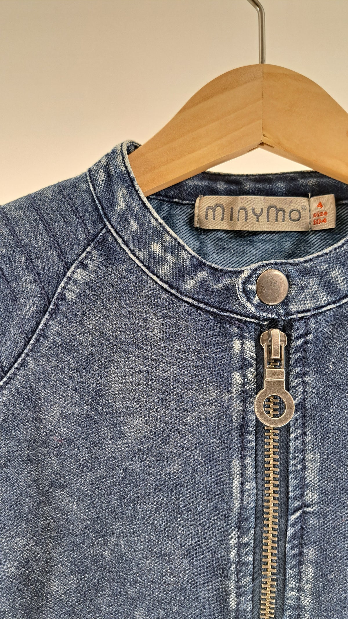 MINYMO • CARDIGAN • MØRKEBLÅ DENIMLOOK • STR. 104