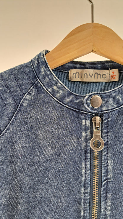 MINYMO • CARDIGAN • MØRKEBLÅ DENIMLOOK • STR. 104