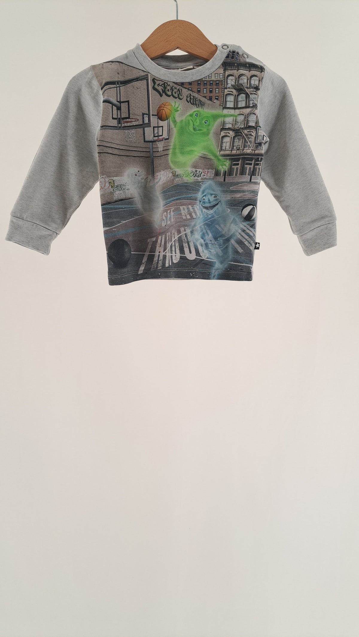 MOLO • BLUSE • GRÅ GHOST PRINT • STR. 80