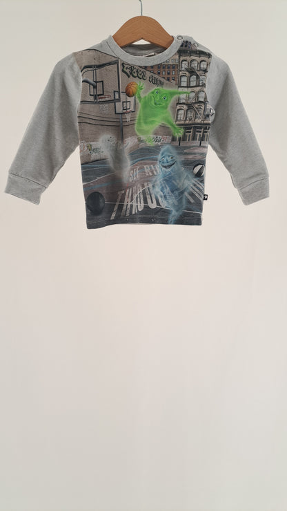 MOLO • BLUSE • GRÅ GHOST PRINT • STR. 80