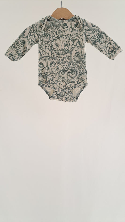 SOFT GALLERY • BODY • OWL PRINT GREEN/CREAM • SIZE 62