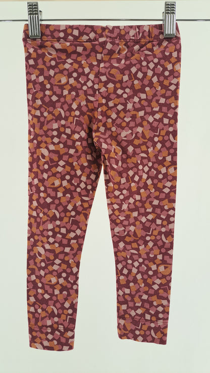 HUMMEL • LEGGINGS • BORDEAUX GEOMETRIC PRINT • SIZE 92