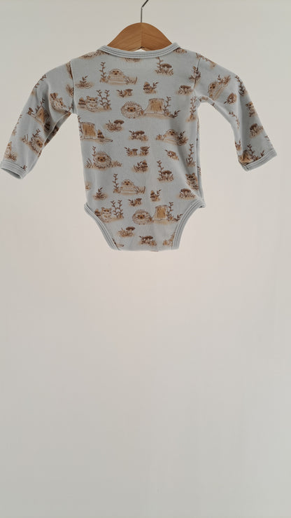 FIXONI • BODYSUIT • LIGHT BLUE FOREST ANIMALS • SIZE 56