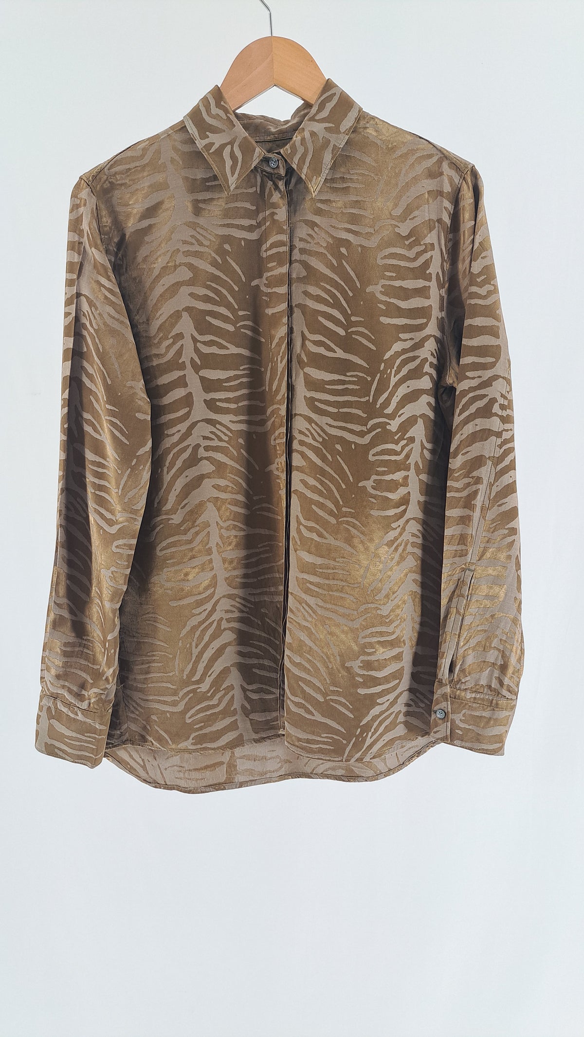 TIGER OF SWEDEN • SHIRT • KHAKI ZEBRA • SIZE L