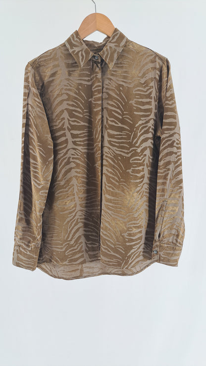 TIGER OF SWEDEN • SHIRT • KHAKI ZEBRA • SIZE L