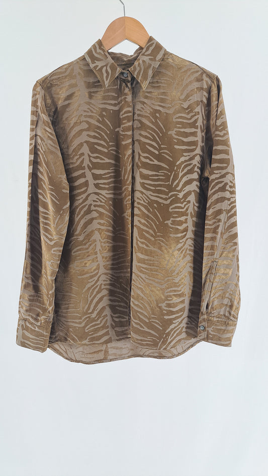TIGER OF SWEDEN • SHIRT • KHAKI ZEBRA • SIZE L