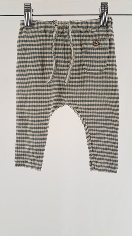 LIL' ATELIER • TROUSERS • GREEN/CREAM STRIPED • SIZE 62