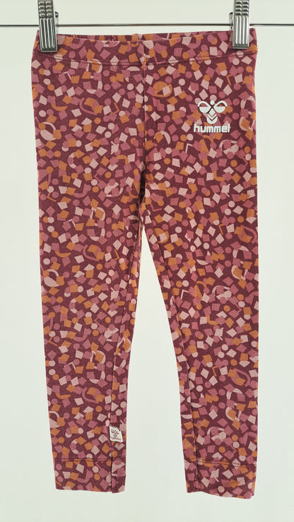 HUMMEL • LEGGINGS • BORDEAUX GEOMETRIC PRINT • SIZE 92