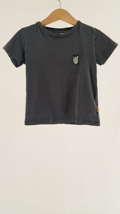 SOFT GALLERY • T-SHIRT • ANTRACITGRÅ UGGLA • STORL. 98