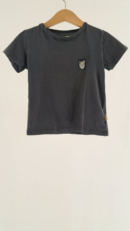 SOFT GALLERY • T-SHIRT • ANTHRACITE OWL • SIZE 98