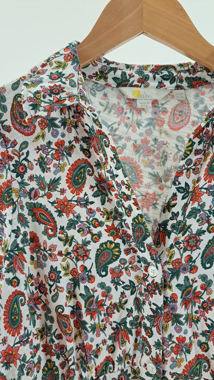 BODEN • KJOLE • HVID PAISLEY/BLOMST PRINT • STR. M