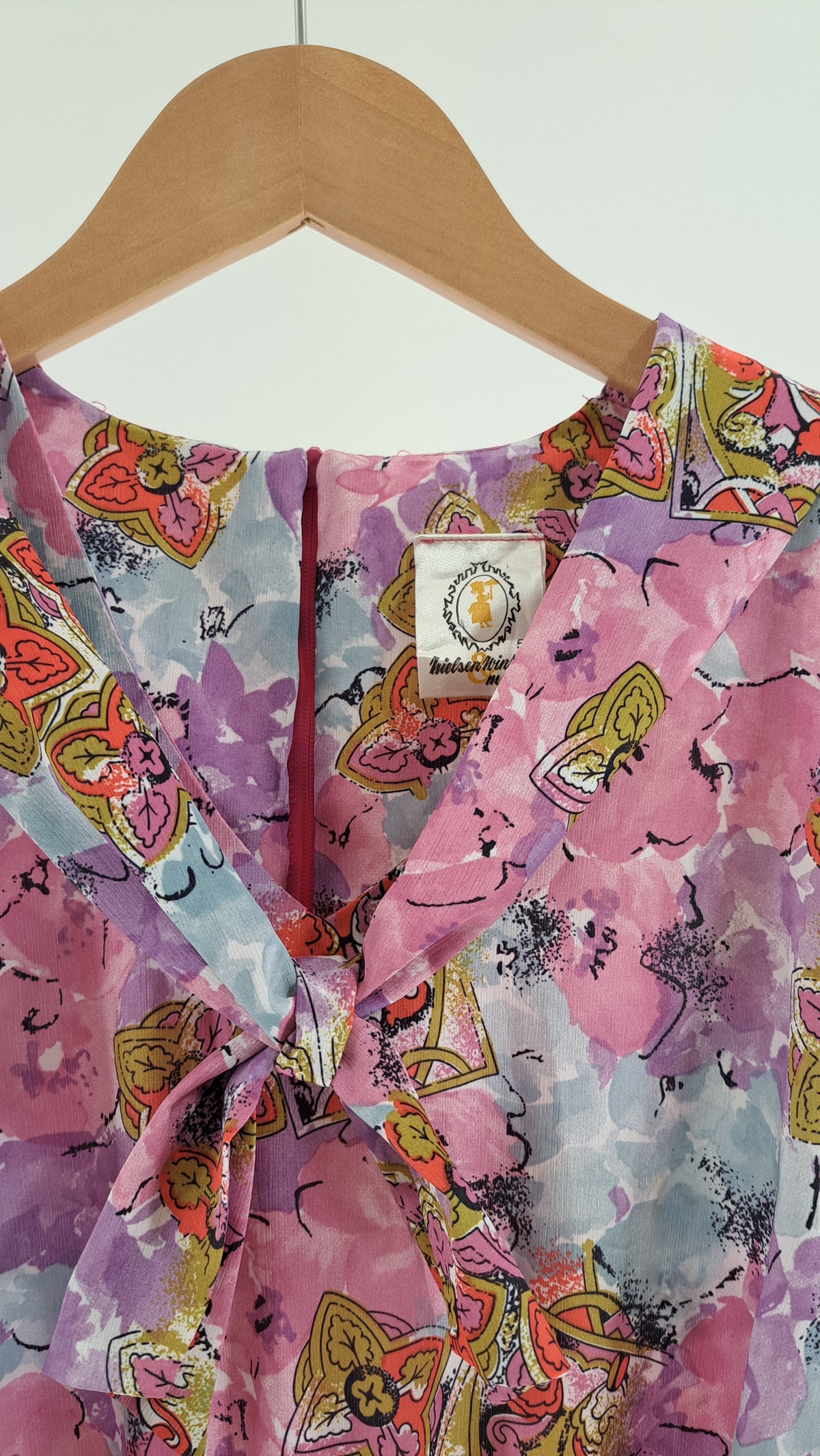 TRINE & TRINETTE • KJOLE • VINTAGE PINK PAISLEY • STR. L/XL