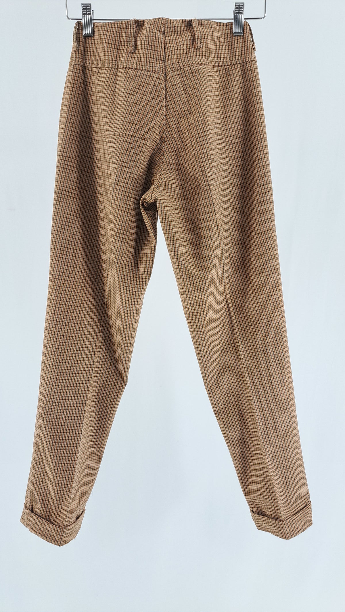 L'AMITIÉ • VINTAGE TROUSERS • CAMEL GLEN CHECK • SIZE XS