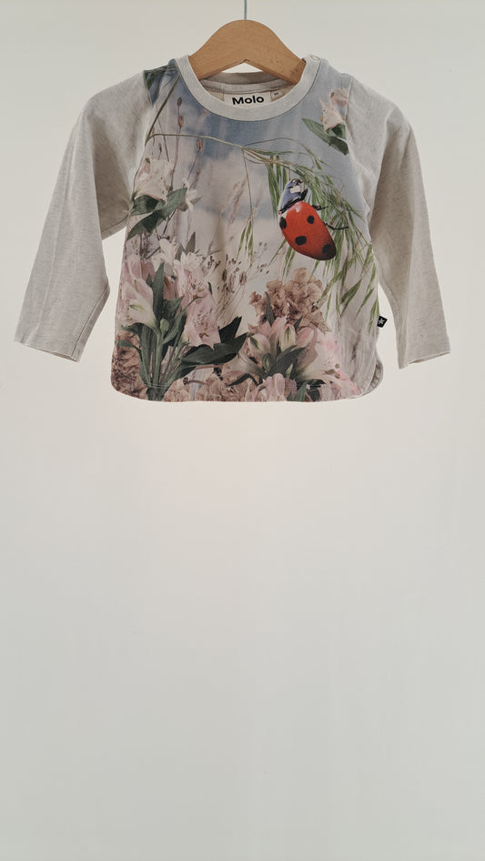 MOLO • BLUS • GRÅ NATURPRINT NYCKELPIGA • STRL. 86