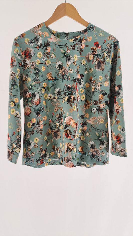 Gustav | Blouse | Mint Green/Floral | Size 40