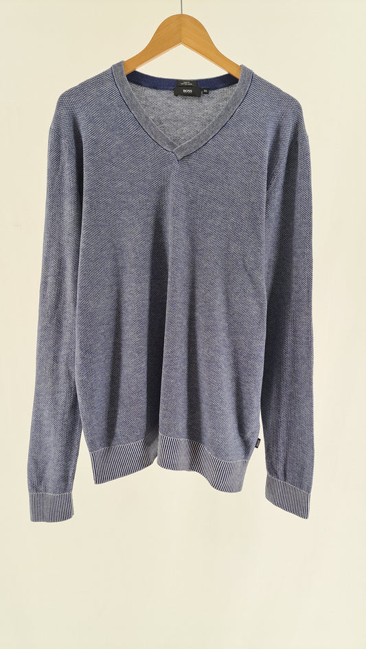 BOSS • SWEATER • BLUE MELANGE • SIZE XXL