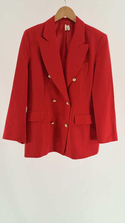 VINTAGE • BLAZER • RØD POWER BLAZER • STR. XL