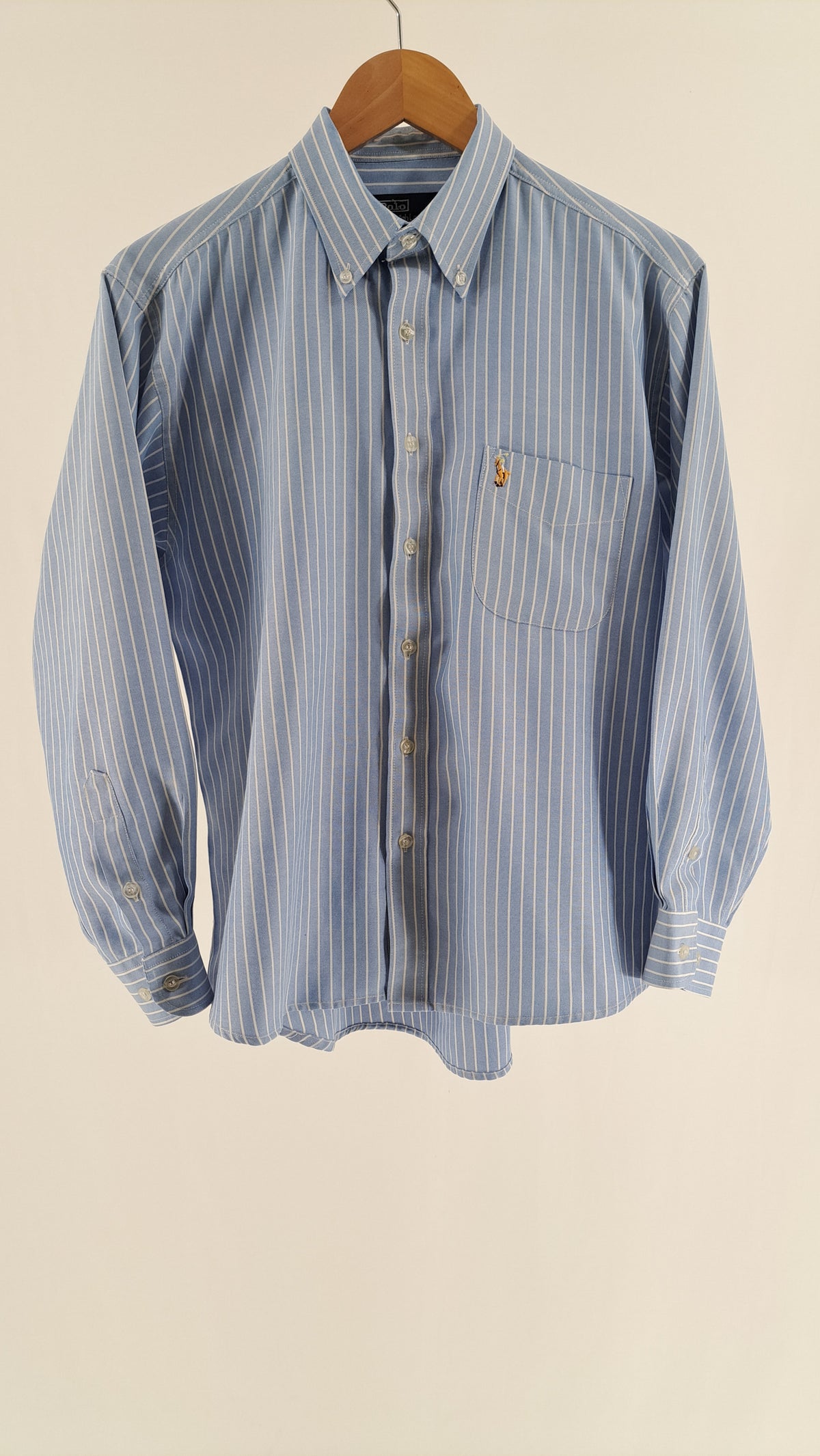 POLO RALPH LAUREN • SKJORTA • LJUSBLÅ RANDIG OXFORD • STL. M