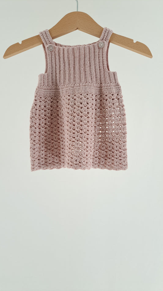 HOME CROCHETED • DRESS • PINK • SIZE 50/56