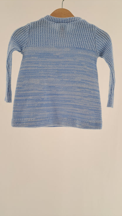 YOUNG DANE • SWEATER • LYSEBLÅ RIB • STR. 86