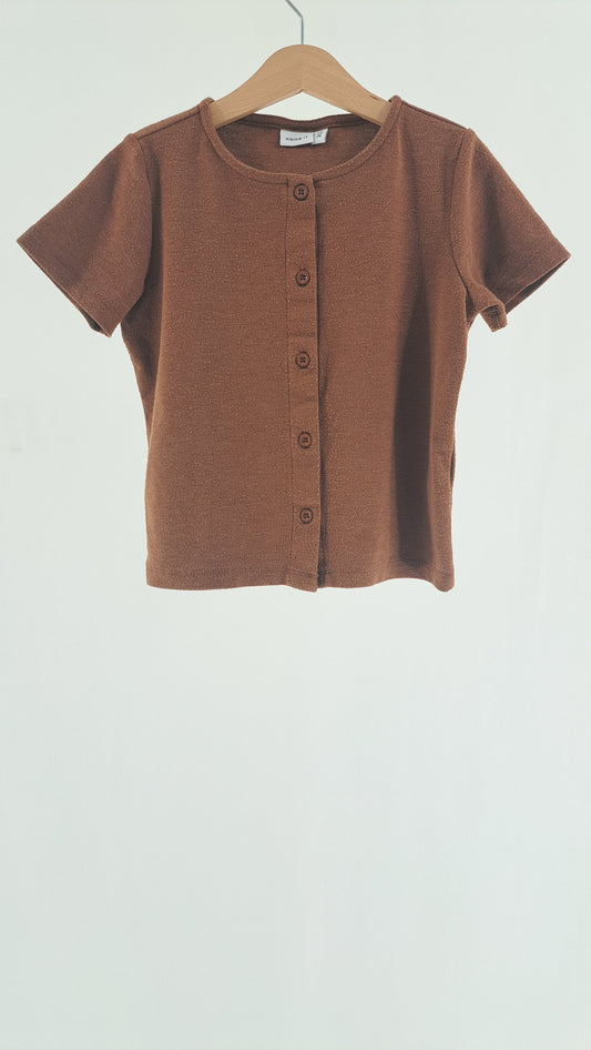 NAME IT • T-SHIRT • BROWN COGNAC • SIZE 122