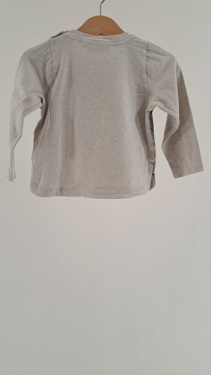 MOLO • BLOUSE • GREY NATURE PRINT LADYBUG • SIZE 86