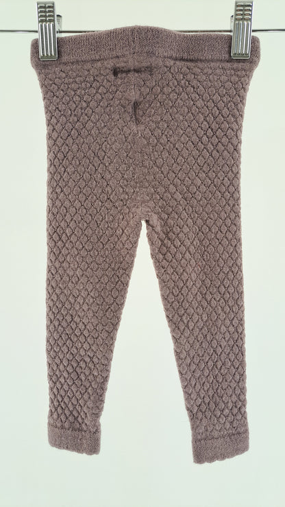 KONGES SLØJD • LEGGINGS • AUBERGINE MERINO ULD • STR. 92