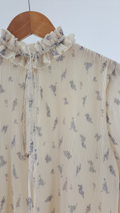 GANNI • KJOLE • CREME/GRÅ BLOMSTER • STR. XS