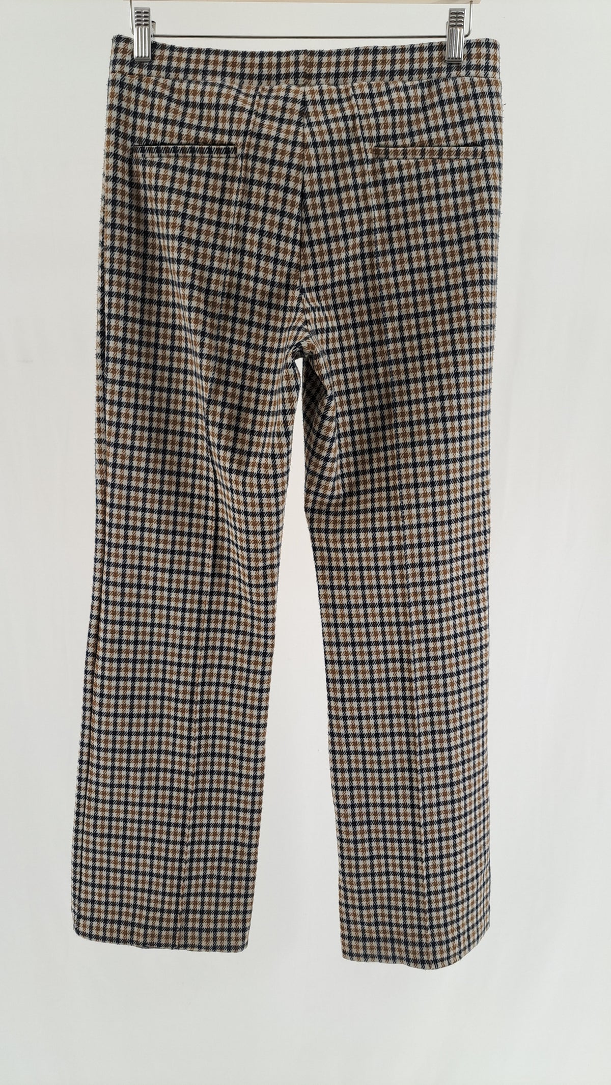 PART TWO • BUKSER • BEIGE NAVY HOUNDSTOOTH • STR. L