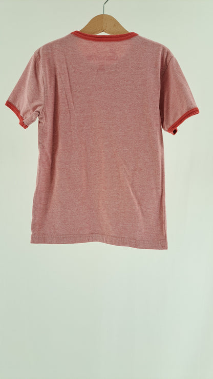 DANEFÆ • T-SHIRT • ROSA/KORALRØD • STR. 128