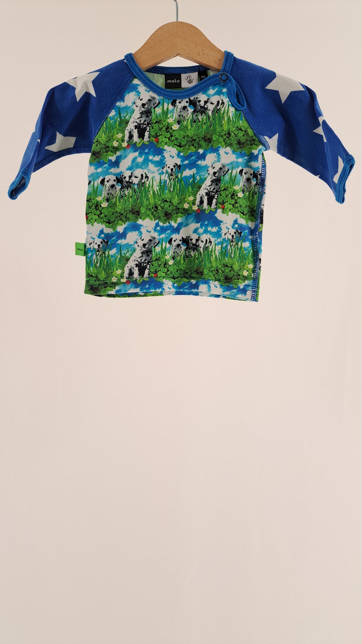 MOLO • BLOUSE • ROYAL BLUE DALMATIAN • SIZE 62