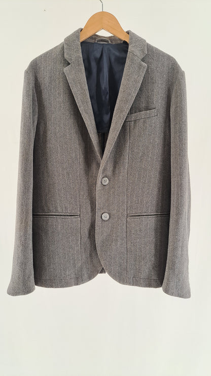 Gråmeleret Armani Exchange blazer i uldblanding set forfra