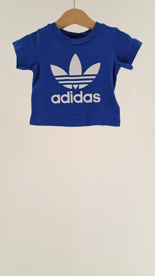 ADIDAS ORIGINALS • T-SHIRT • ROYAL BLUE/WHITE TREFOIL • SIZE 68