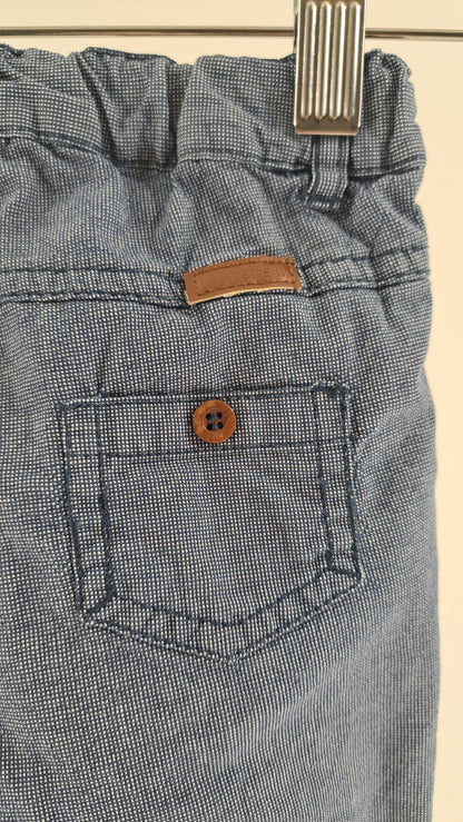 NAME IT • TROUSERS • NAVY CHAMBRAY • SIZE 68