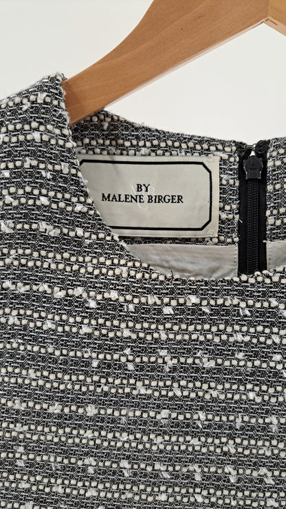 BY MALENE BIRGER • KJOLE • GRÅ/HVID TWEED • STR. S