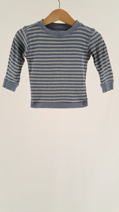 WHEAT • BLOUSE • GREY/BLUE STRIPES • SIZE 68